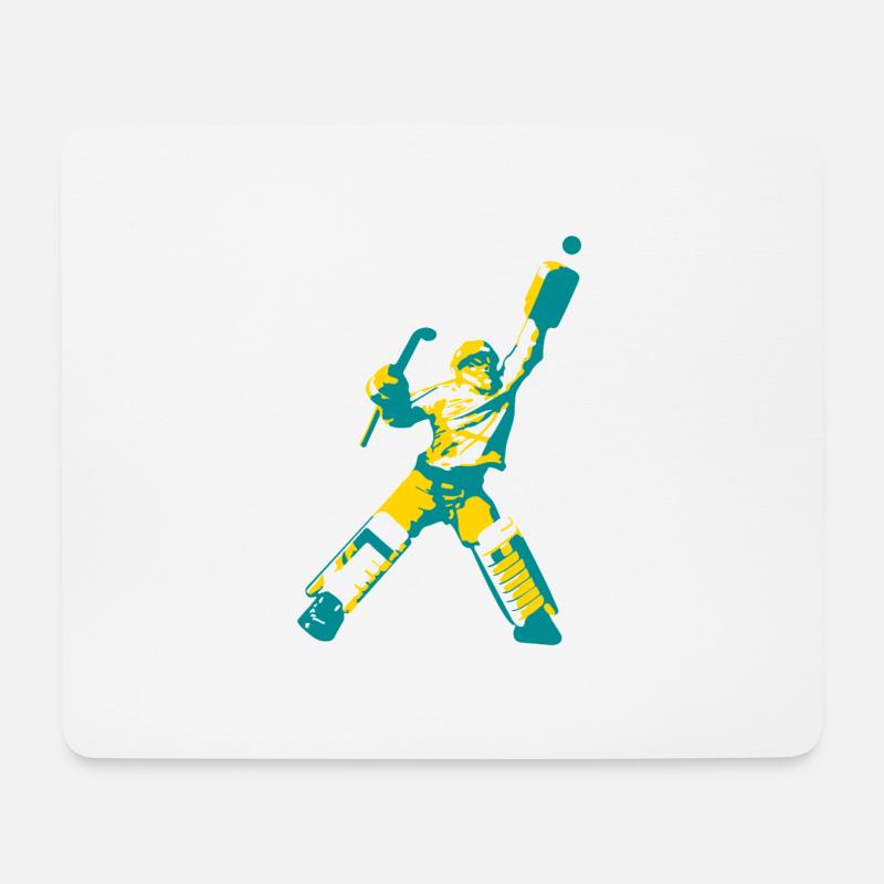Hockey Torwart - Mousepad (Querformat) - Weiß