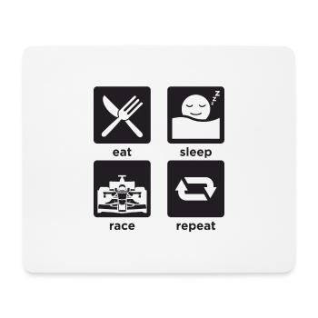Rennfahrer Shirt F1 Rennen - Mousepad (Querformat) - Weiß - Vorne