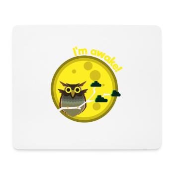 Owl Moonlight Overturned Night Sleeping Gift - Mouse Pad (horizontal) - white - Front