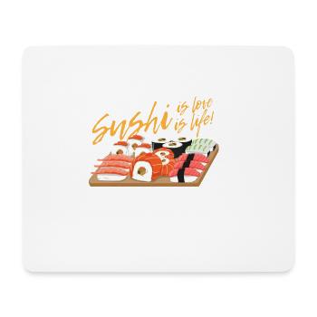 Poisson sushi assiette japonaise vie aime cadeau - Tapis de souris (format paysage) - blanc - Devant