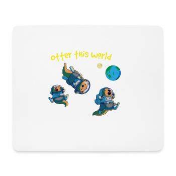 Otter Weltraum Tiere Süß Freude Geschenk - Mousepad (Querformat) - Weiß - Vorne