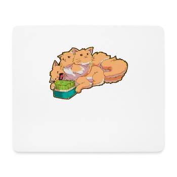 Maine Coon Cat Kerberos Fluffy Gift - Mouse Pad (horizontal) - white - Front