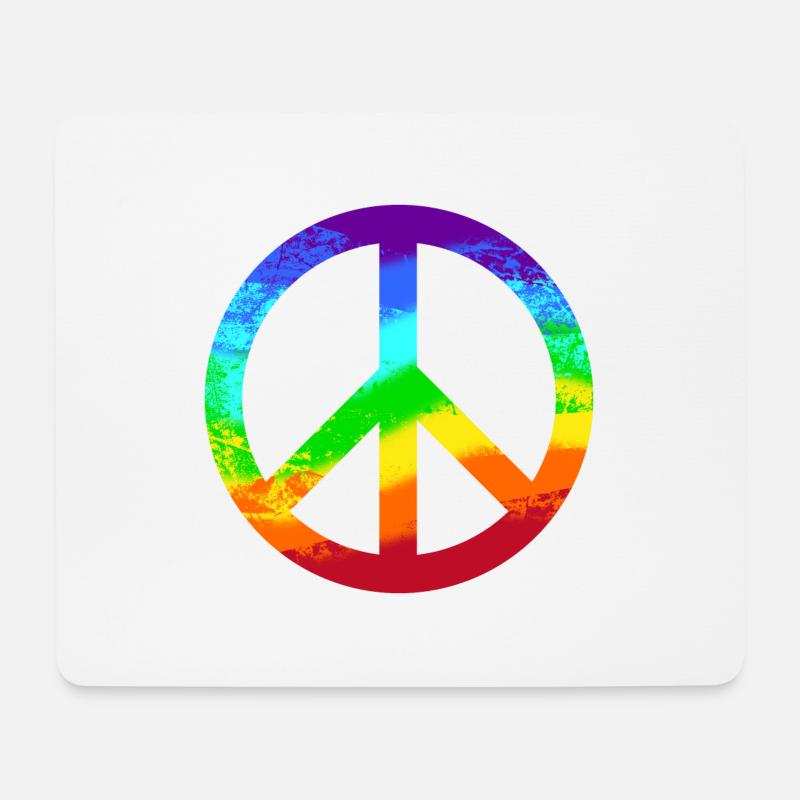 Peace-Zeichen Regenbogen Toleranz Frieden Graffiti - Mousepad (Querformat) - Weiß
