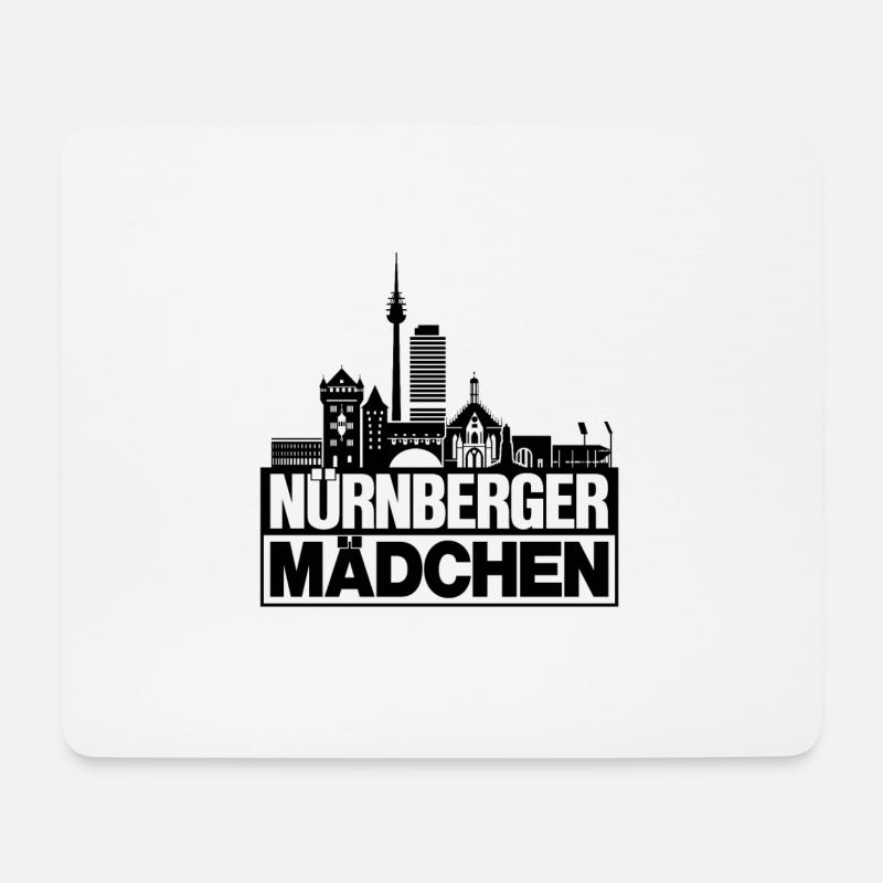 Nürnberger Mädchen Schwarz Nürnberg Geschenk - Mousepad (Querformat) - Weiß