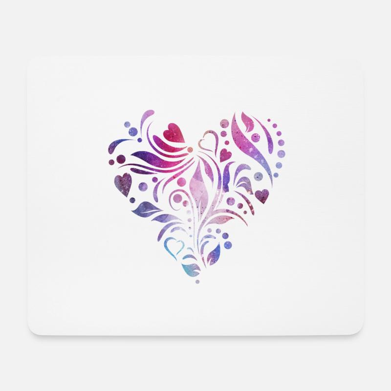 Herz im Tribal-Stil - Mousepad (Querformat) - Weiß