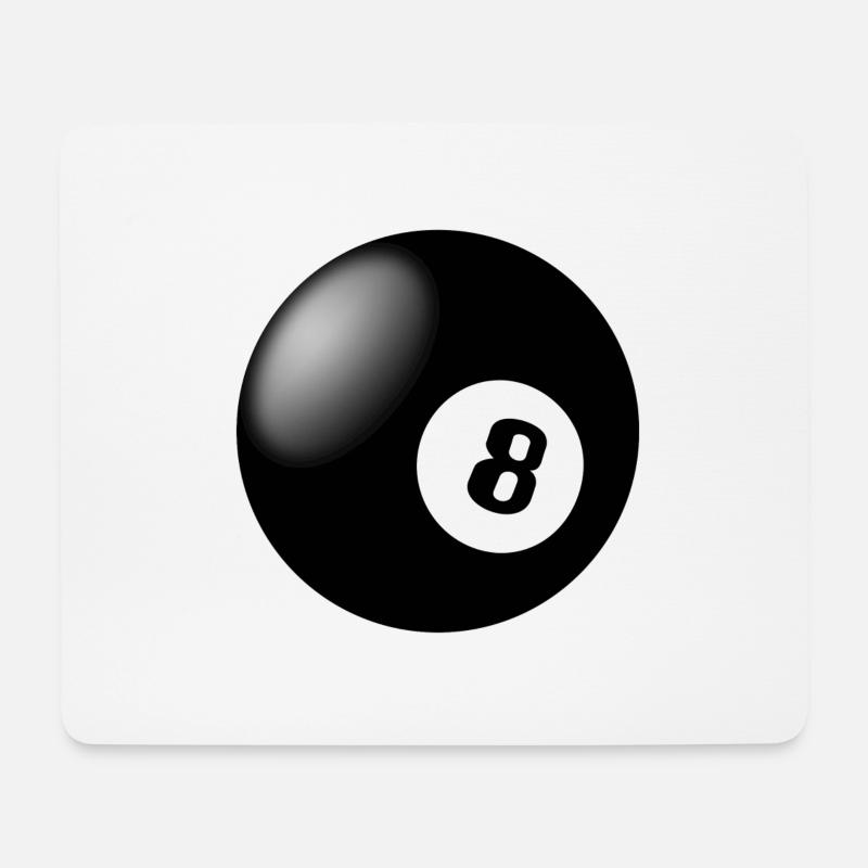 Boule de billard 8 - Tapis de souris (format paysage) - blanc