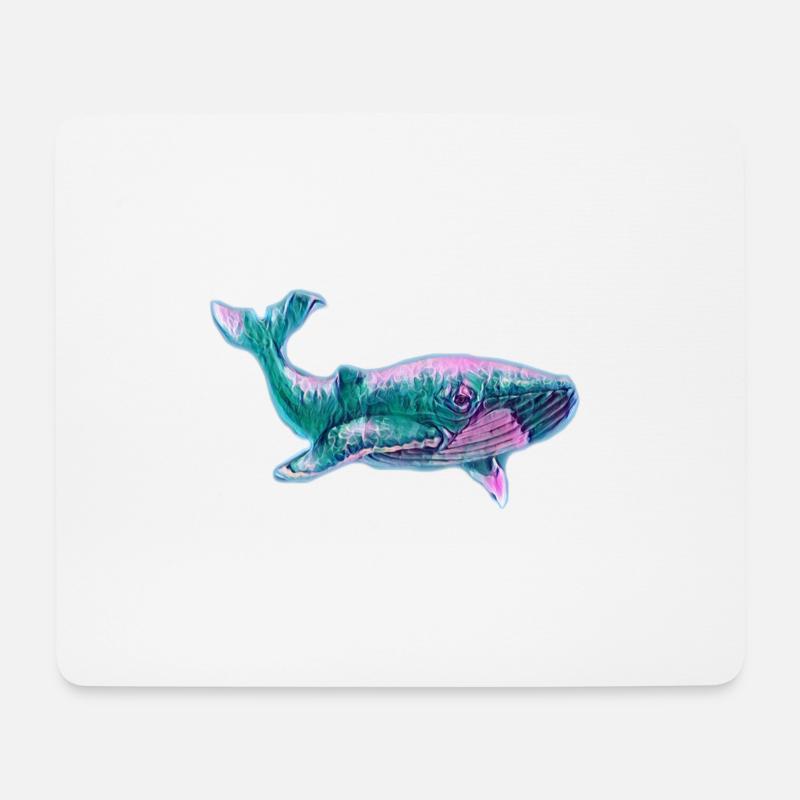 Blauwal - Mousepad (Querformat) - Weiß