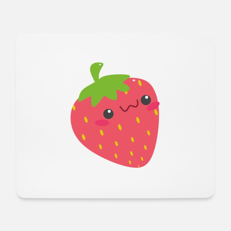 KAWAII STRAWBERRY - Mousepad (Querformat) - Weiß