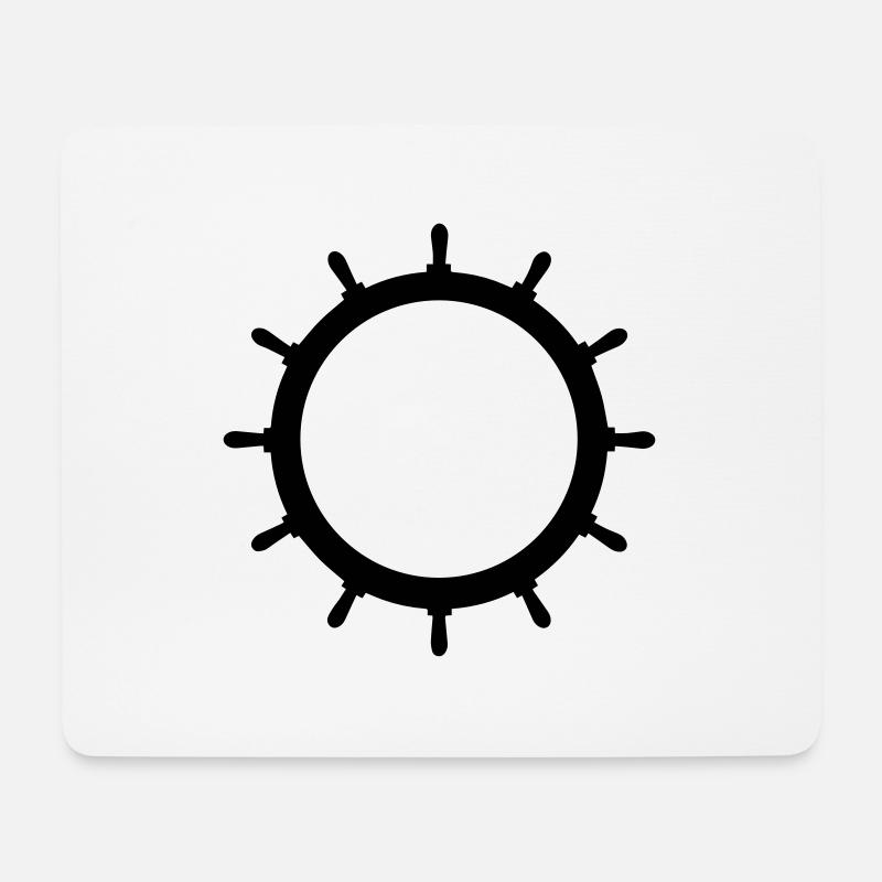 Steuerrad EMPTY 1c - Mousepad (Querformat) - Weiß
