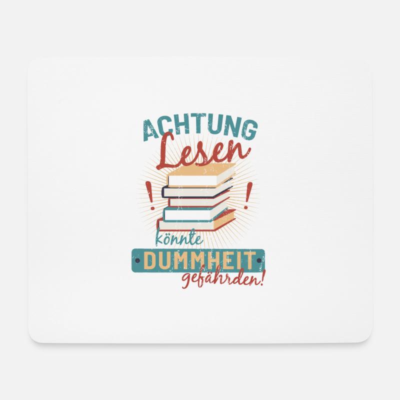 Buch Lesen Dummheit Bücher Wissen Sprüche Geschenk - Mousepad (Querformat) - Weiß