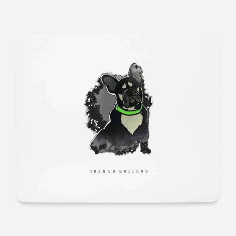 französische Bulldogge - Mousepad (Querformat) - Weiß