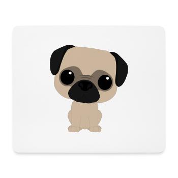 mopsiger Mops. Mops - Mousepad (Querformat) - Weiß - Vorne
