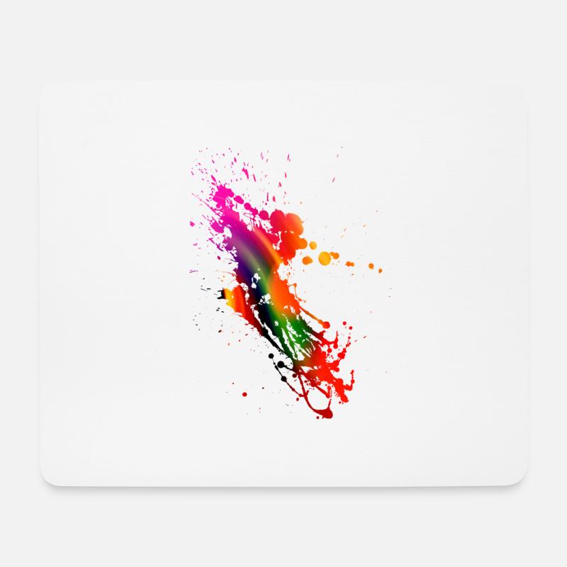 Colorsplash - bunter Farbklecks - Mousepad (Querformat) - Weiß