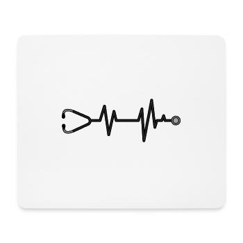 Heartbeat Arzt - Mousepad (Querformat) - Weiß - Vorne