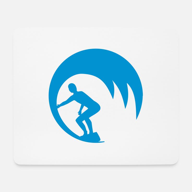 Wellenreiter - Mousepad (Querformat) - Weiß