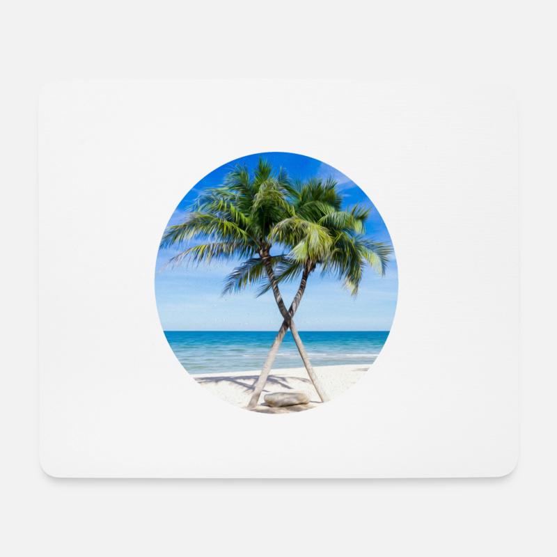 Palmen - Mousepad (Querformat) - Weiß