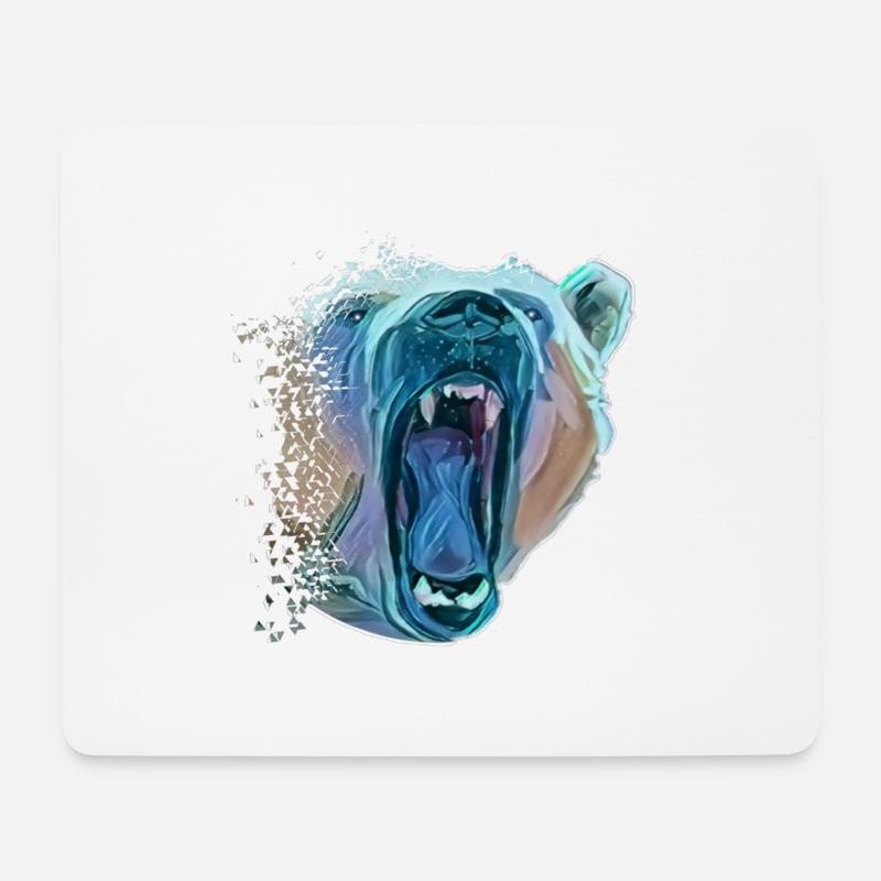 Eisbär - Mousepad (Querformat) - Weiß