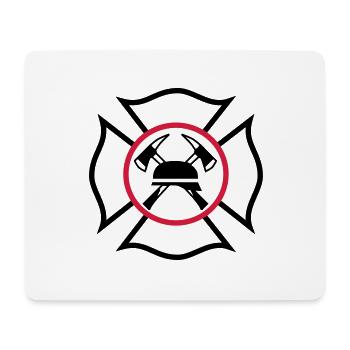 Maltese Cross with gekreutzen axes and helmet - Mouse Pad (horizontal) - white - Front