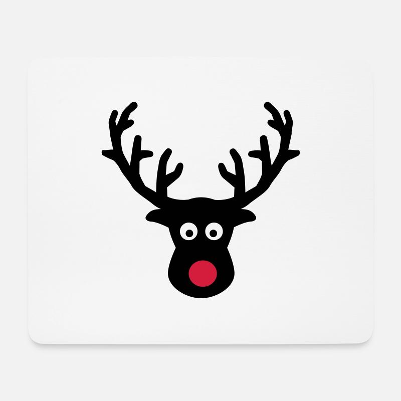 Rentier Elch - Mousepad (Querformat) - Weiß