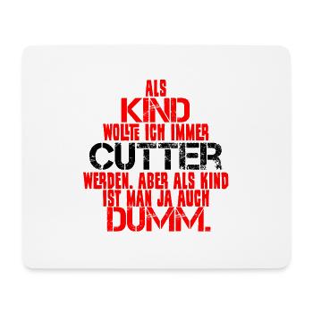 Cutter Beruf Video schneiden Spruch lustig - Mousepad (Querformat) - Weiß - Vorne