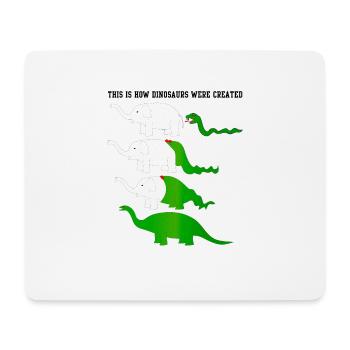 This Is How Dinosaurs Were Created Funny Dino - Mousepad (Querformat) - Weiß - Vorne
