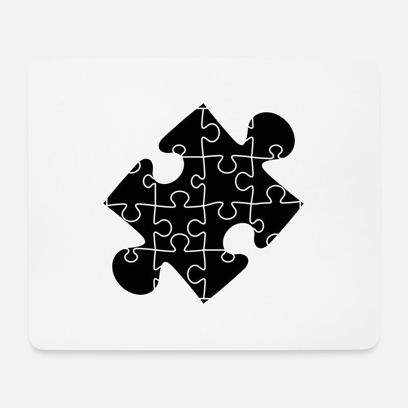 muster puzzlestueck puzzle teil puzzlespiel puzzle - Mousepad (Querformat) - Weiß