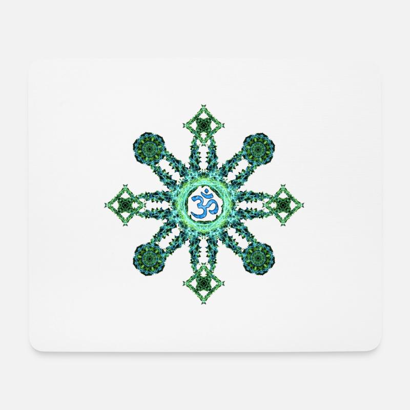 Blue/Green Om - Mousepad (Querformat) - Weiß