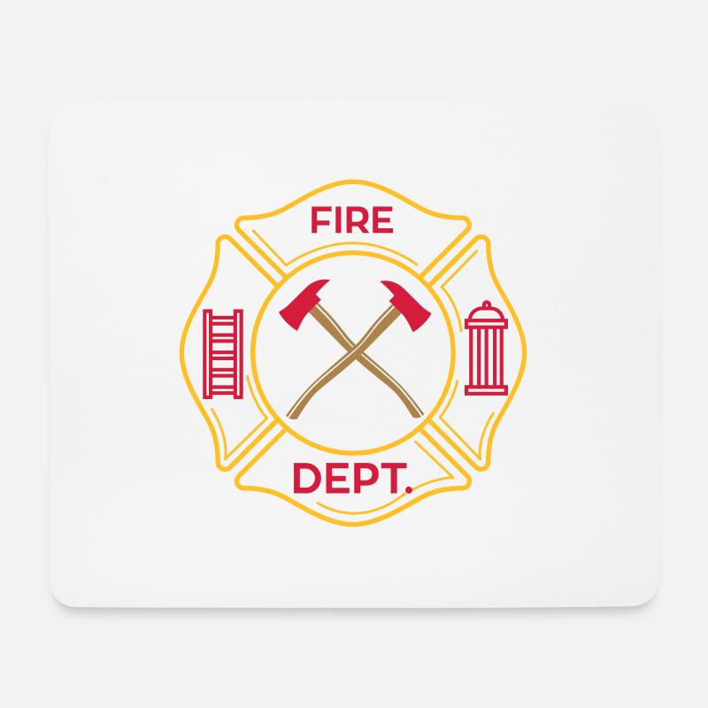 Firefighter Fire Department Team Group Ax - Mouse Pad (horizontal) - white