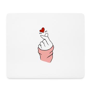 Fingerherz-Liebessymbol kpop - Mousepad (Querformat) - Weiß - Vorne
