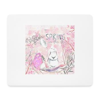 Spring is in the Air - Osterhase - Mousepad (Querformat) - Weiß - Vorne