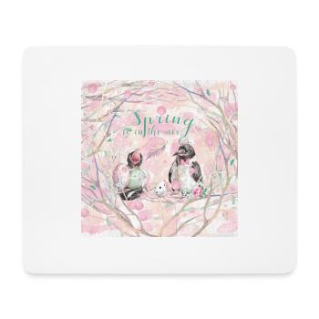 Spring is in the Air - Vogelküken - Mousepad (Querformat) - Weiß - Vorne