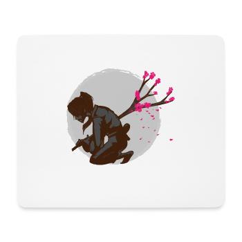 Samurai Robe Seppuku Harakiri Dagger Cherry Blossom - Mouse Pad (horizontal) - white - Front
