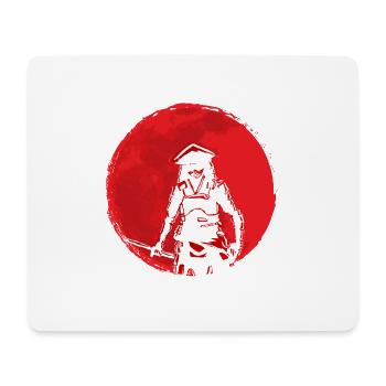 Samurai blood moon armor sword warrior fight - Mouse Pad (horizontal) - white - Front