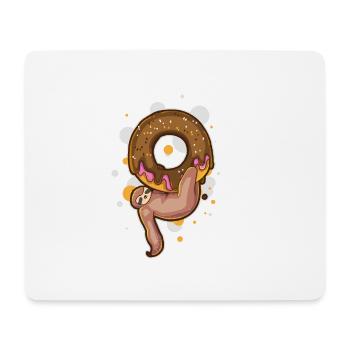 Donut Sloth Hanging Funny Sweet Bagel Sprinkles - Mouse Pad (horizontal) - white - Front