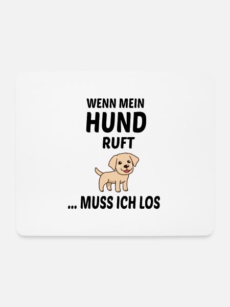 Hunde Spruch Herrchen Frauchen Geschenk - Mousepad (Querformat) - Weiß