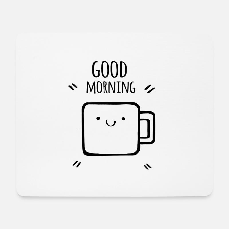 Good morning coffee, guten morgen kaffee - Mousepad (Querformat) - Weiß