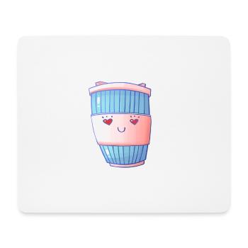 i love coffee, cute coffee cup - Mousepad (Querformat) - Weiß - Vorne