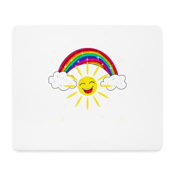 Regenbogen Lachende Sonne Geschenk für Kinder - Mousepad (Querformat) - Weiß - Vorne