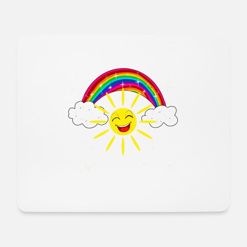Regenbogen Lachende Sonne Geschenk für Kinder - Mousepad (Querformat) - Weiß