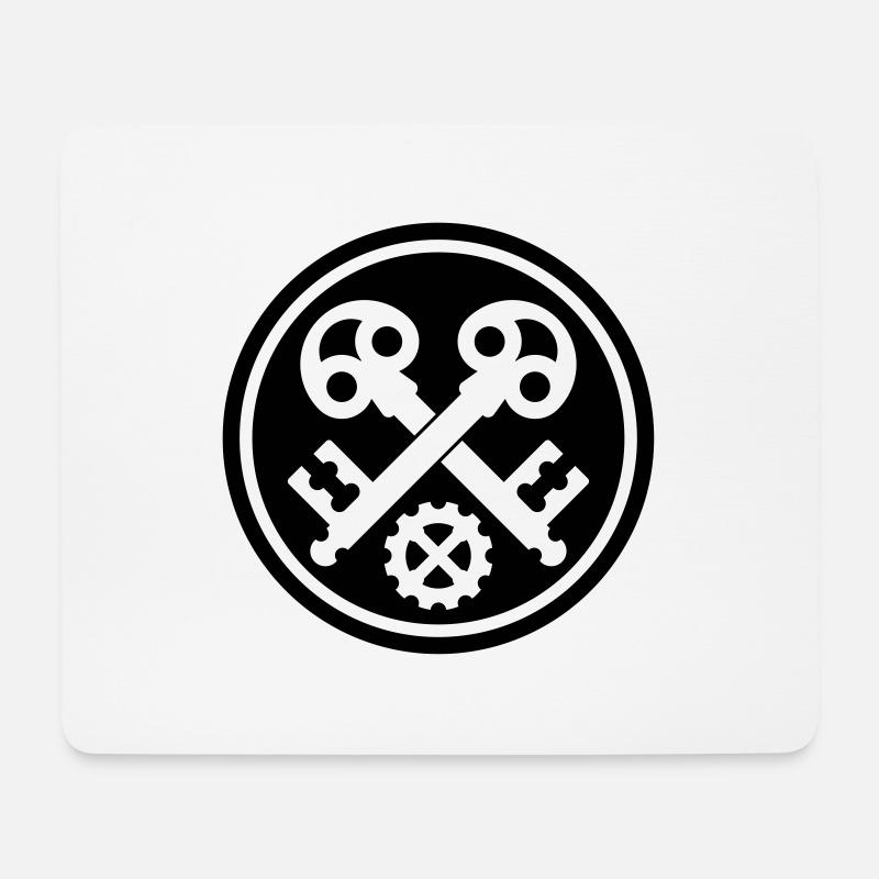 Schlosser Zunftzeichen negativ - Mousepad (Querformat) - Weiß