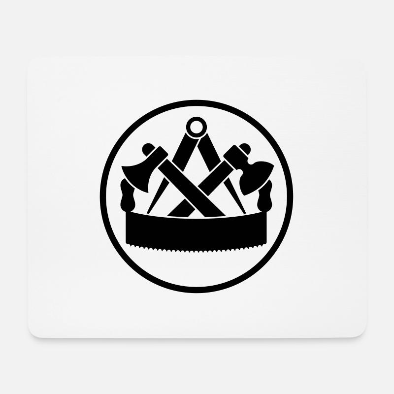 Zimmermann Zunftzeichen positiv - Mousepad (Querformat) - Weiß