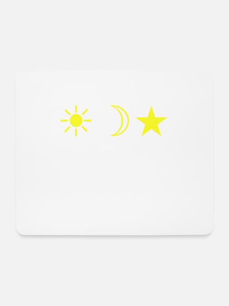 Sonne Mond und Sterne gelb - Mousepad (Querformat) - Weiß