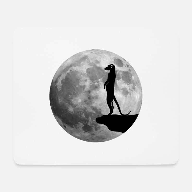 erdmännchen mond meerkat moon wildtiere - Mousepad (Querformat) - Weiß