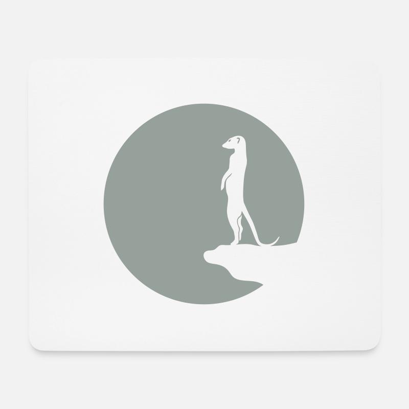 erdmännchen meerkat mond moon afrika niedlich cute - Mousepad (Querformat) - Weiß