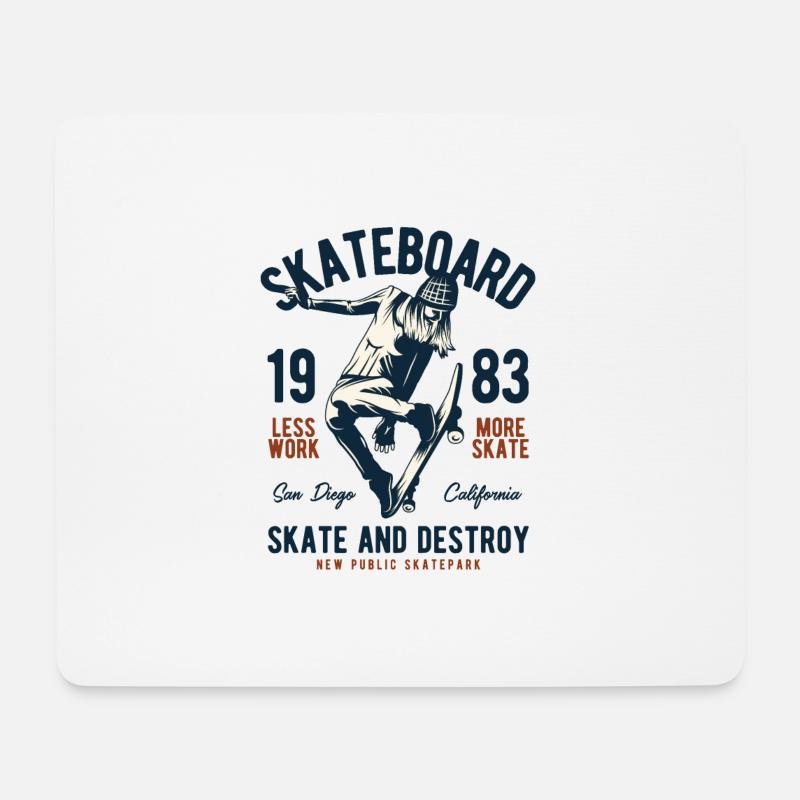 SKATEBOARD - Mousepad (Querformat) - Weiß