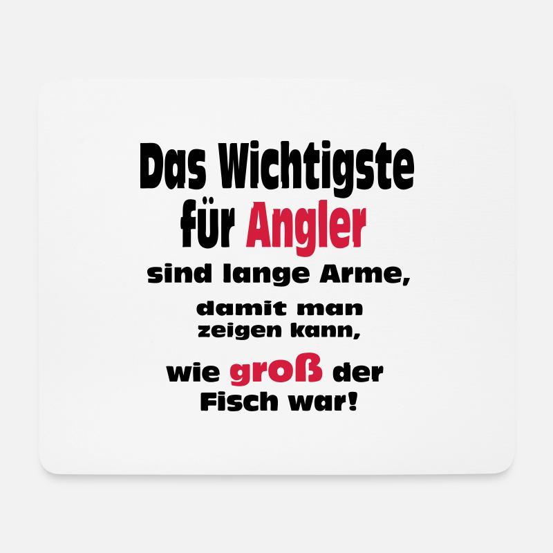 Das wichtigste für Angler sind lange Arme ... - Mousepad (Querformat) - Weiß