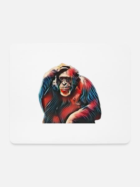 Affe - Mousepad (Querformat) - Weiß