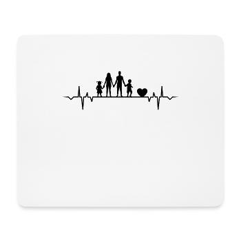 I Love My Family Heartbeat Gift T-Shirt - Tapis de souris (format paysage) - blanc - Devant
