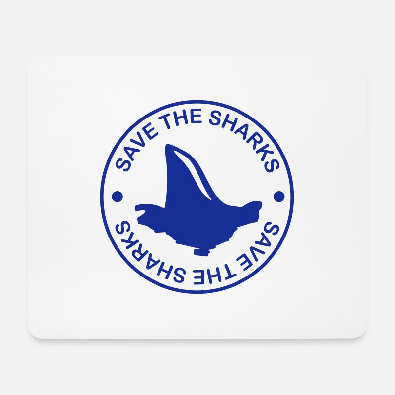 save_the_sharks_f1 - Mousepad (Querformat) - Weiß