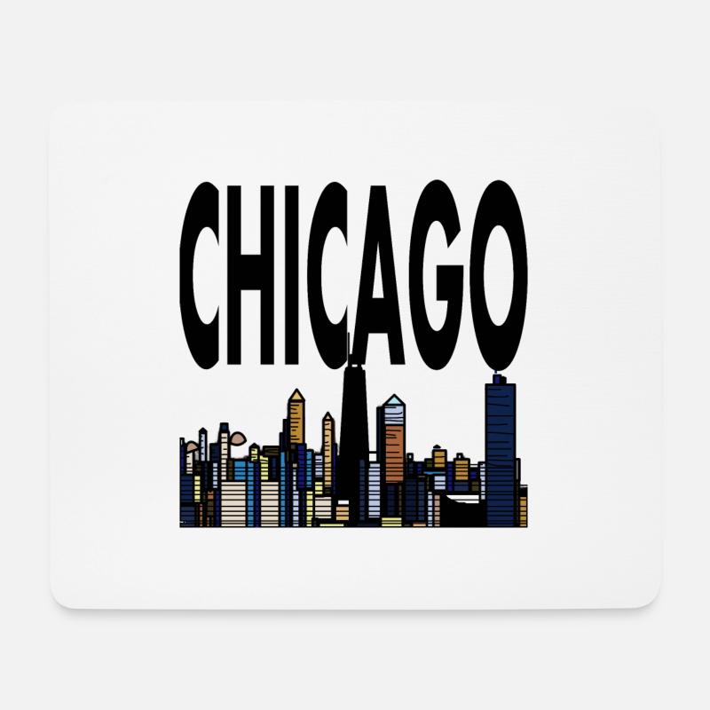 Chicago - Mousepad (Querformat) - Weiß